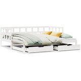 vidaXL Izvlečna dnevna postelja s predali brez vzmetnice bela 80x200cm, (21303624) | Shoptok.si