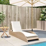 vidaXL Ležaljka za sunčanje s jastukom bež 60x205x73 cm poliratan | shoptok.hr