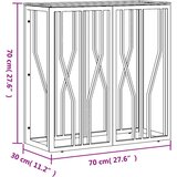  Konzolni stol 70 x 30 x 70 cm od nehrđajućeg čelika i stakla | shoptok.hr