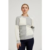 Moodo Women's sweater with geometric pattern - white