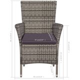  3-dijelni bistro set od poliratana sivi | Eponuda.com