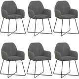 vidaXL Jedilni stoli 6 pcs Žamet Temno siva 55 x 50 x 84 cm, (5000296754) | Shoptok.si