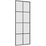  Klizna vrata s priborom crna 76 x 205 cm od ESG stakla | shoptok.hr