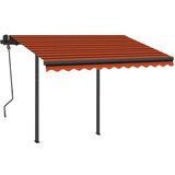  Ročno zložljiva tenda z LED lučkami 3,5x2,5 m oranžna in rjava, (20729099) | Shoptok.si
