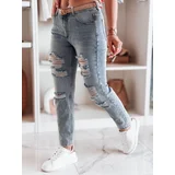 DStreet Spodnie damskie jeansowe regular fit DESTINA niebieskie