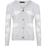 Dewberry Z3009 LADY CLOUD DETAIL CARDIGAN - CLEAR GREY | shoptok.hr