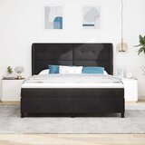 Box Spring Postelja z Blazino Črna 180x200 cm Žamet, (22050451) | Shoptok.si