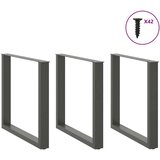  Noge za jedilno mizo v obliki črke U, 3 kosi, antracitne, 80 x (72-73) cm, jeklo, (22124017) | Shoptok.si