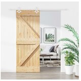 vidaXL Drsna vrata s kompletom vodil 80x210 cm trdna borovin Cene