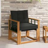  2 Komad Set vanjskih sofa Čvrsto drvo akacije i Textilene - Prirodna i crno Mreža | shoptok.hr