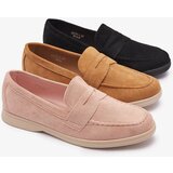 Resti Women's eco-suede moccasins in camel color Daffer- Footwear | ePonuda.com