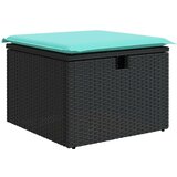  Vrtna garnitura - 9-dijelni set vrtnih sofa s jastucima crni od poliratana bagrem - Crna sa spremištem 1 | shoptok.hr