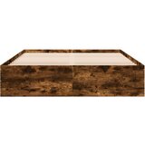 vidaXL Posteljni okvir dimljeni hrast 150x200 cm inženirski les | Shoptok.si