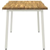  110 x 55 x 75 cm Čvrsto drvo akacije Bijela Pravokutni - Bijela 110 x 55 x 75 cm Živi rub | shoptok.hr
