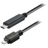 USB type C plug - USB 2.0 type B Micro B plug, 2,0 m