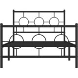  Metalni okvir kreveta uzglavlje i podnožje crni 100x200 cm | shoptok.hr