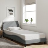 Maison Chic Posteljni okvir - Enojna postelja - Postelja za odrasle brez vzmetnice svetlo siv 90x200 cm blago-J7598, (21762490) | Shoptok.si