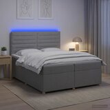  Boxspring krevet s madracem Svjetlosiva 200 x 200 cm Tkanina | shoptok.hr