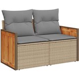 9-dijelni set vrtnih sofa s jastucima bež od poliratana bagrem | shoptok.hr