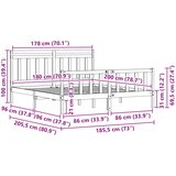 Krevetna konstrukcija 2 pcs Vosak smeđa 205,5 x 185,5 x 100 cm | shoptok.hr