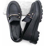 Marjin Loafer Shoes - Black - Flat Cene
