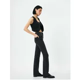 Koton Flare Jeans Slit Detail Slim Fit High Waist - Victoria Slim Jeans