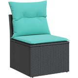 vidaXL Vrtna garnitura - 6-dijelni set vrtnih sofa s jastucima crni od poliratana - Crna sa spremištem 1 | shoptok.hr