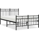  The Living Store Kovinski posteljni okvir z vzglavjem in vznožjem črn 120x200 cm - Posteljni Okvir, (21448921) | Shoptok.si