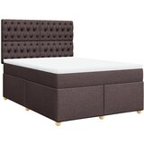 vidaXL Box spring postelja z vzmetnico temno rjav 140x190 cm blago, (21307401) Cene