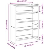  Stalak za cipele boja betona 60x25x81 cm konstruirano drvo | shoptok.hr