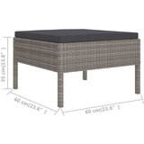  12-dijelna vrtna garnitura od poliratana s jastucima siva | shoptok.hr