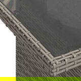  Vrtna garnitura - 10-dijelni set vrtnih sofa poliratan i bagrem s jastucima sivi - Siva sa spremištem 1 | shoptok.hr