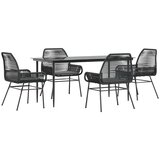 vidaXL 5-dijelni vrtni blagovaonski set s jastucima od crnog | shoptok.hr