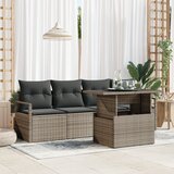 vidaXL set od 5 dijelova vrtnog sofe s jastučićima sivi poli ratan | shoptok.hr