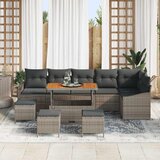  Sjedeća garnitura za vrt 10 kom. Siva poliratan 288,5 x 123,5 x 85 cm | shoptok.hr