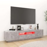 TV ormarić s LED svjetlima siva boja betona 180 x 35 x 40 cm | shoptok.hr