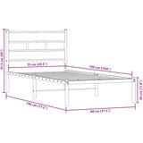  Metalni okvir kreveta bez madraca boja hrasta 75x190 cm | shoptok.hr