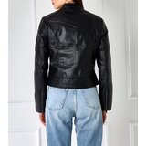 Gemre Black biker jacket eco-leather Chaussée Cene