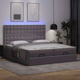 vidaXL otomanski okvir kreveta s madracima sivi 160x200cm umjetna koža | shoptok.hr