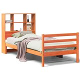 vidaXL Knjižna postelja brez vzmetnice vošč. rjava 75x190 cm trden les | Shoptok.si