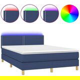  Box spring s madracem LED plavi 140x200 cm od tkanine | shoptok.hr