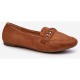 Boto Shiny Women's Loafers With Chain Camel Aredilla | Shoptok.si