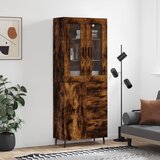  Visoka komoda dimljeni hrast 69,5x34x180 cm konstruiranog drva | shoptok.hr