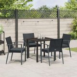 vidaXL Set 3 Črna Poli ratan, Jeklo Standardna velikost Ergonomsko | Shoptok.si
