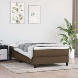  Box spring postelja z vzmetnico temno rjava 90x200 cm blago, (20724428) Cene