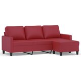 Maison Chic kavč - Sofa - Kanape s stolčkom za noge vinsko rdeč 180 cm umetno usnje, (21727571) Cene