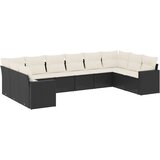  10-dijelni set vrtnih sofa s jastucima crni od poliratana | shoptok.hr