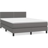 Maison Chic Box spring postelja - Vzmetna postelja z vzmetnico siv 140x190 cm umetno usnje SL13234, (21895205) | Shoptok.si