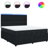 vidaXL Box spring postelja z vzmetnico črna 180x200 cm žamet | Shoptok.si