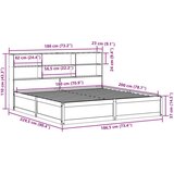 vidaXL Posteljni okvir brez vzmetnice vošč. rjav 180x200 cm borovina | Shoptok.si
